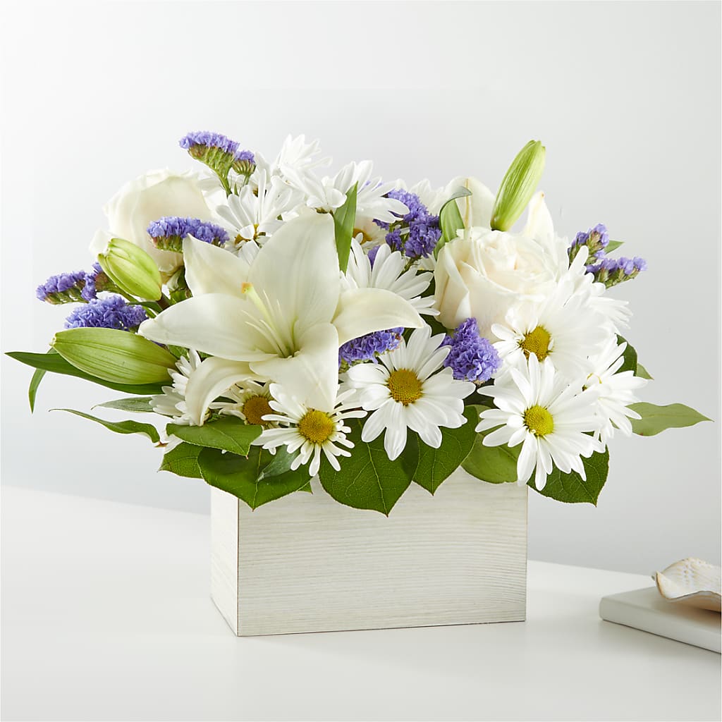 Beyond Blue Box Bouquet – EAST MAIN GARDENS FLRST & GREENHSES INC, Niles MI