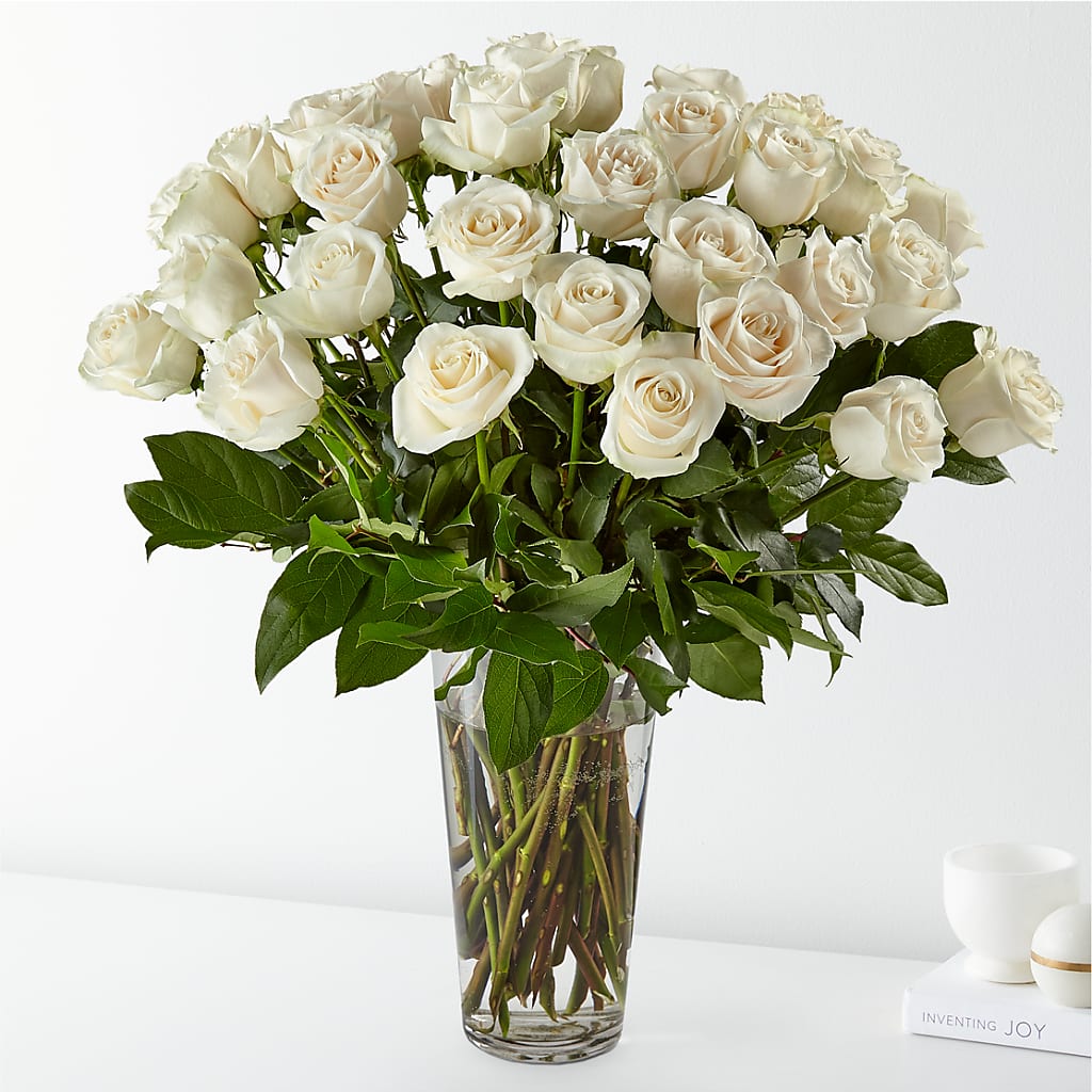 Long Stem White Rose Bouquet – EAST MAIN GARDENS FLRST & GREENHSES INC, Niles MI