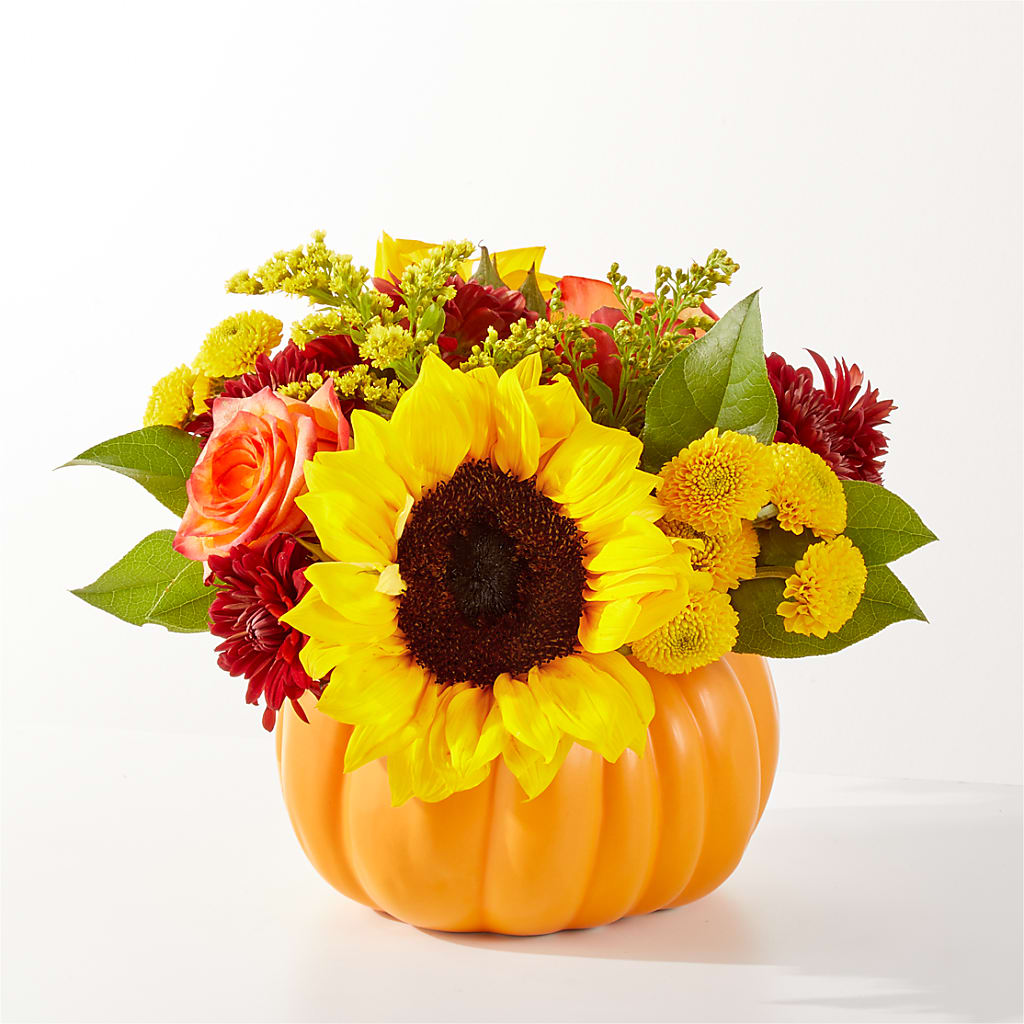 Golden Gourd Pumpkin Bouquet – EAST MAIN GARDENS FLRST & GREENHSES INC, Niles MI