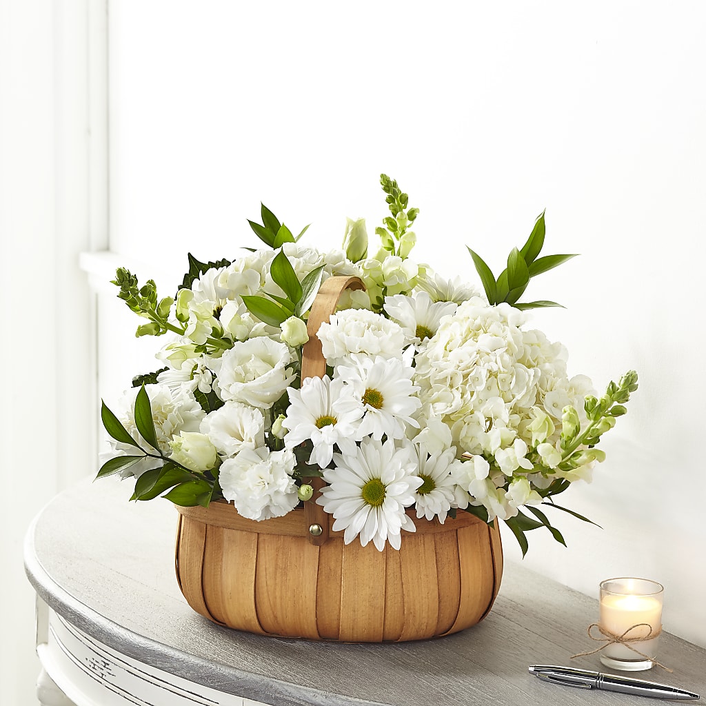 Pure Ivory Basket – EAST MAIN GARDENS FLRST & GREENHSES INC, Niles MI