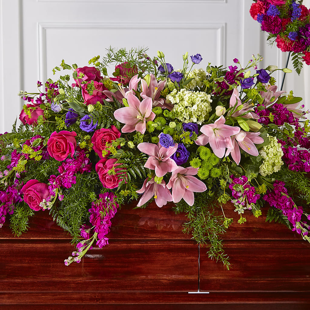 Radiant Tribute Casket Spray – EAST MAIN GARDENS FLRST & GREENHSES INC, Niles MI