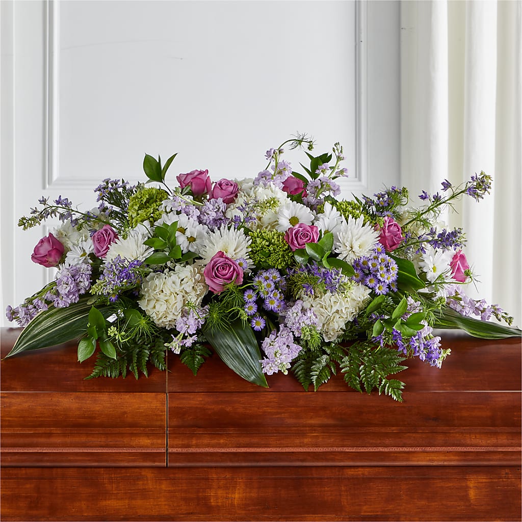 Meadows of Serenity Casket Spray – EAST MAIN GARDENS FLRST & GREENHSES INC, Niles MI