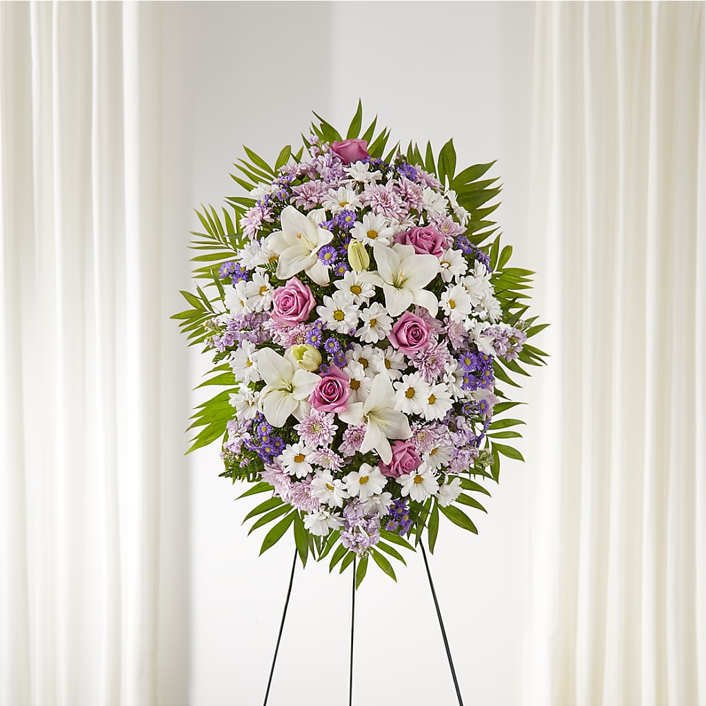 Surrounded by Love Standing Spray – EAST MAIN GARDENS FLRST & GREENHSES INC, Niles MI