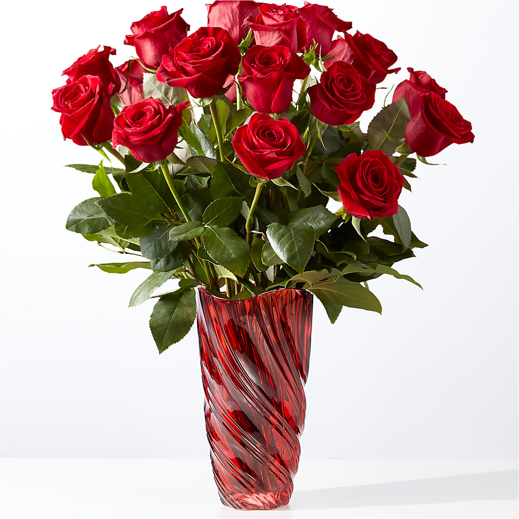 Classic Love Red Rose Bouquet with Luxe Swirl Vase – EAST MAIN GARDENS FLRST & GREENHSES INC, Niles MI