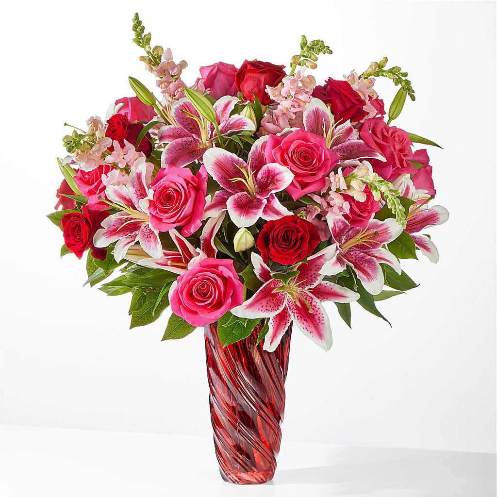Always You Bouquet with Luxe Swirl Vase – EAST MAIN GARDENS FLRST & GREENHSES INC, Niles MI