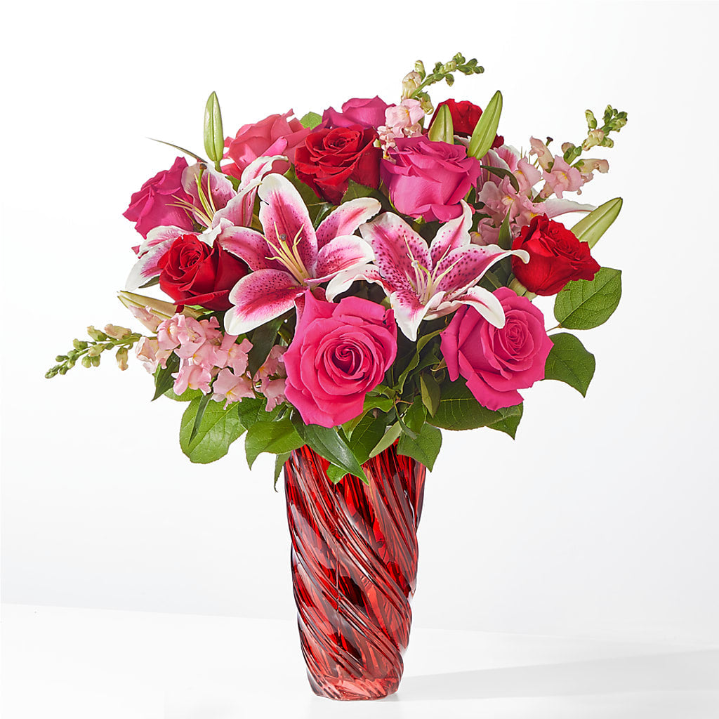 Always You Bouquet with Luxe Swirl Vase – EAST MAIN GARDENS FLRST & GREENHSES INC, Niles MI