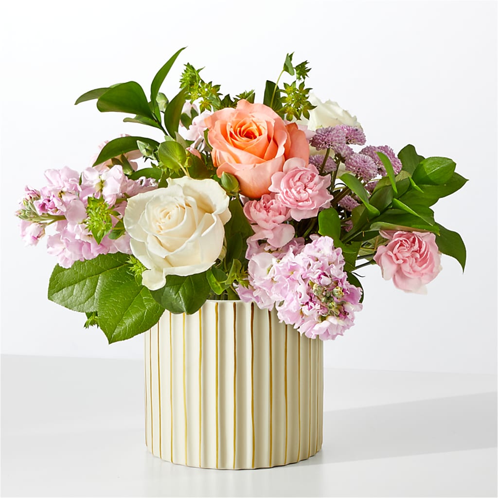 French Market Bouquet with Ivory Vase – EAST MAIN GARDENS FLRST & GREENHSES INC, Niles MI