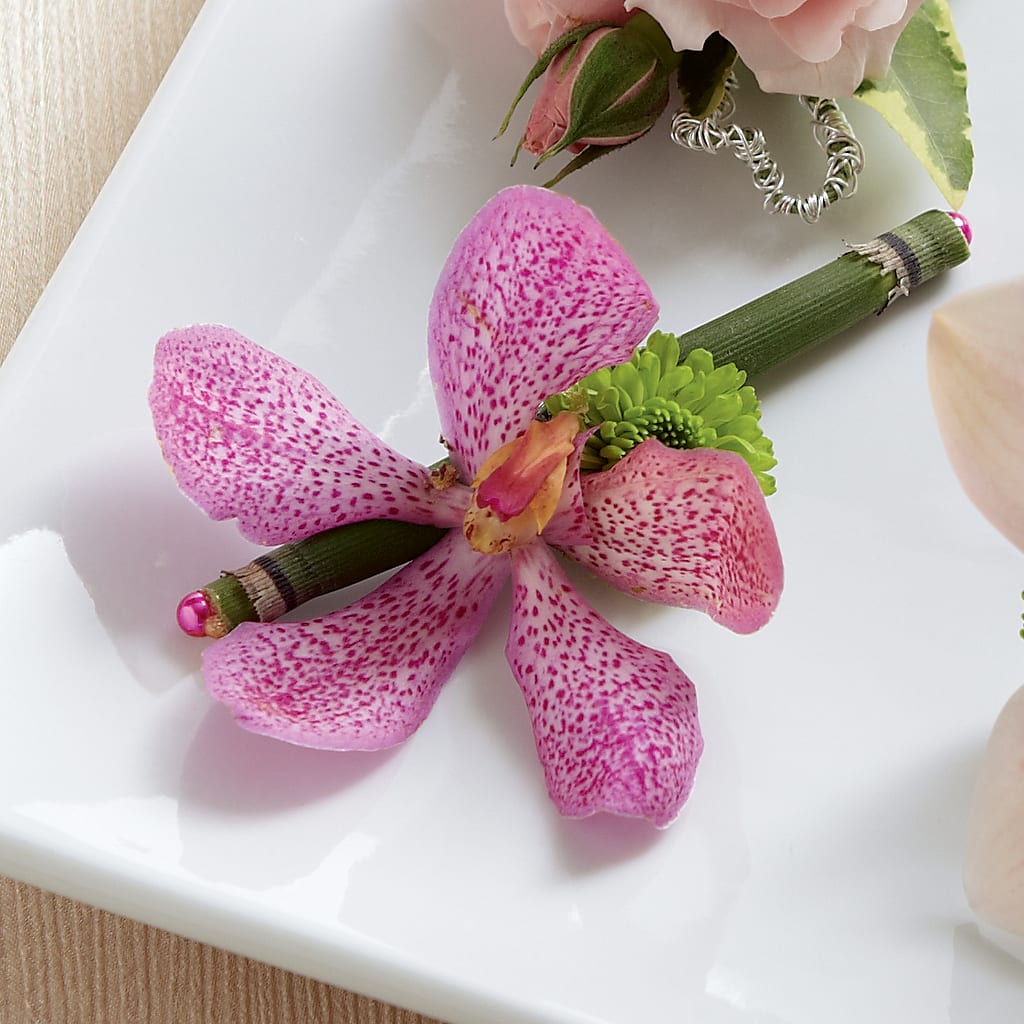 Pink Mokara Boutonniere – EAST MAIN GARDENS FLRST & GREENHSES INC, Niles MI
