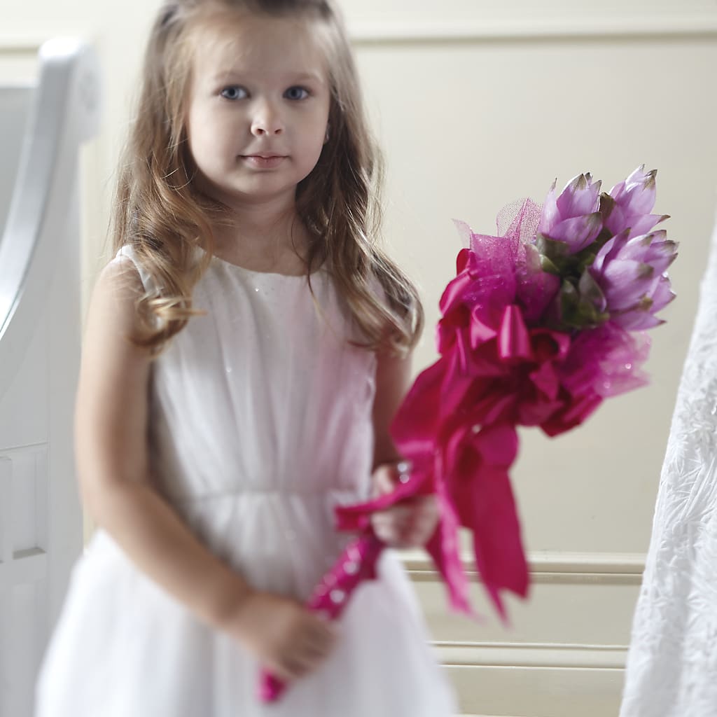 Sparkle Pink Flower Girl Bouquet – EAST MAIN GARDENS FLRST & GREENHSES INC, Niles MI