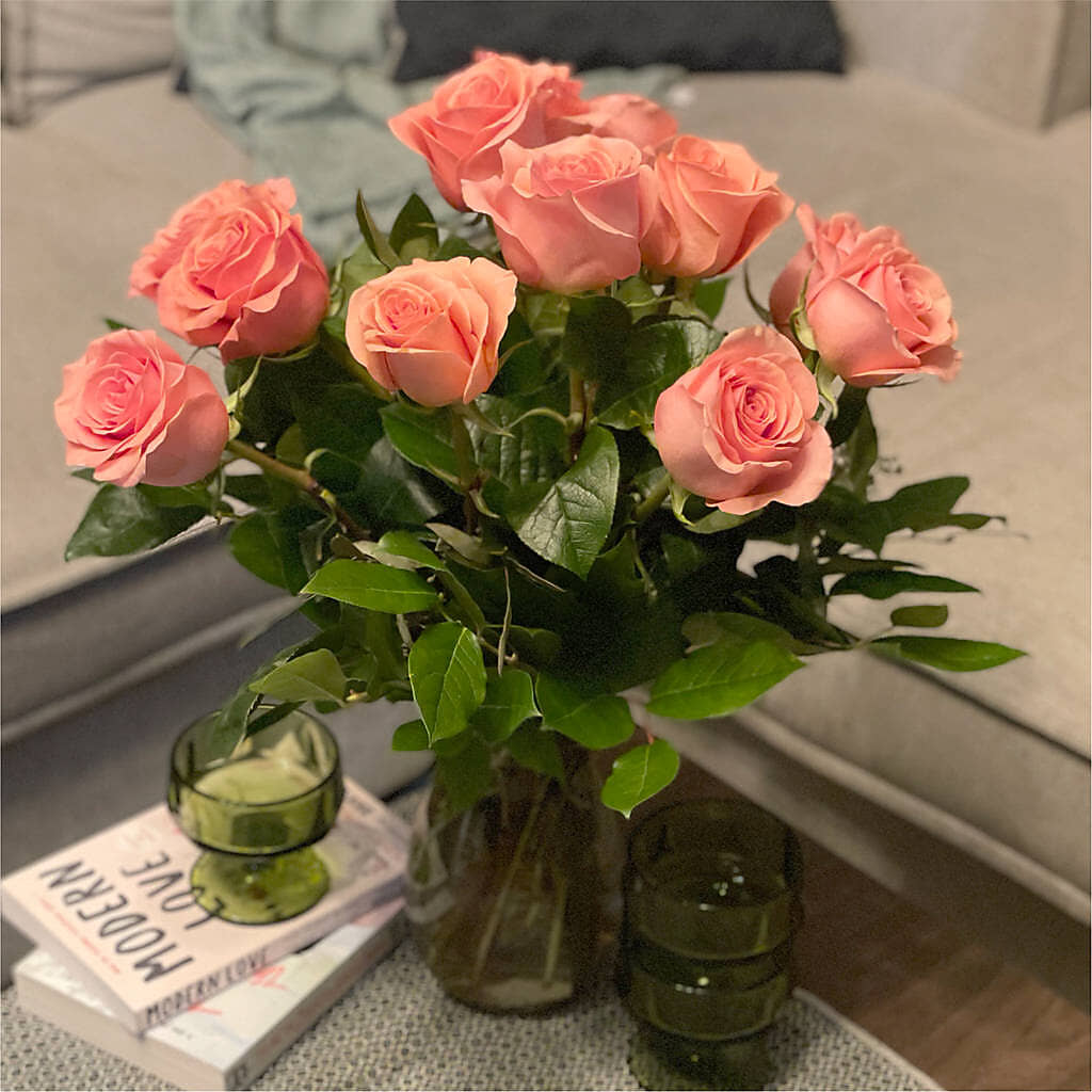 Long Stem Pink Rose Bouquet – EAST MAIN GARDENS FLRST & GREENHSES INC, Niles MI