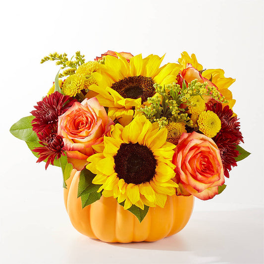 Golden Gourd Pumpkin Bouquet – EAST MAIN GARDENS FLRST & GREENHSES INC, Niles MI