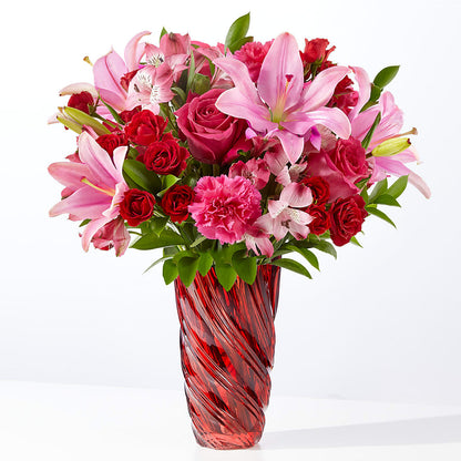 In Love Bouquet with Luxe Swirl Vase