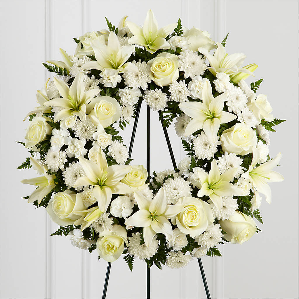 Treasured Tribute Wreath – EAST MAIN GARDENS FLRST & GREENHSES INC, Niles MI
