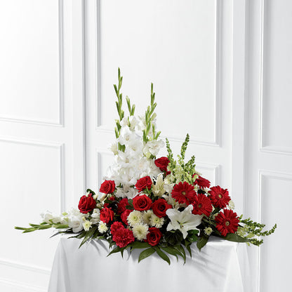 Crimson & White Arrangement – EAST MAIN GARDENS FLRST & GREENHSES INC, Niles MI