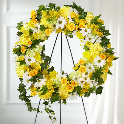 Golden Remembrance Wreath – EAST MAIN GARDENS FLRST & GREENHSES INC, Niles MI