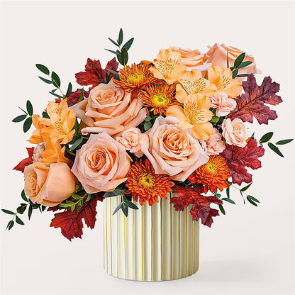 Spiced Latte Bouquet with Ivory Vase – EAST MAIN GARDENS FLRST & GREENHSES INC, Niles MI