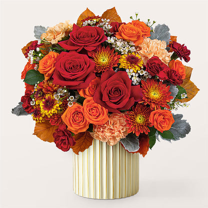 Merlot Bouquet with Ivory Vase – EAST MAIN GARDENS FLRST & GREENHSES INC, Niles MI