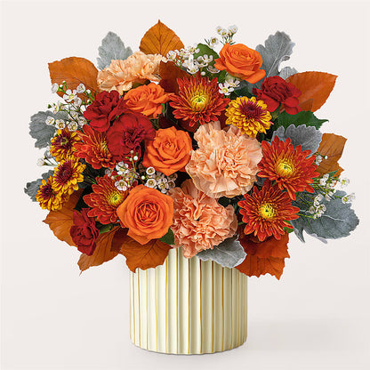 Merlot Bouquet with Ivory Vase – EAST MAIN GARDENS FLRST & GREENHSES INC, Niles MI