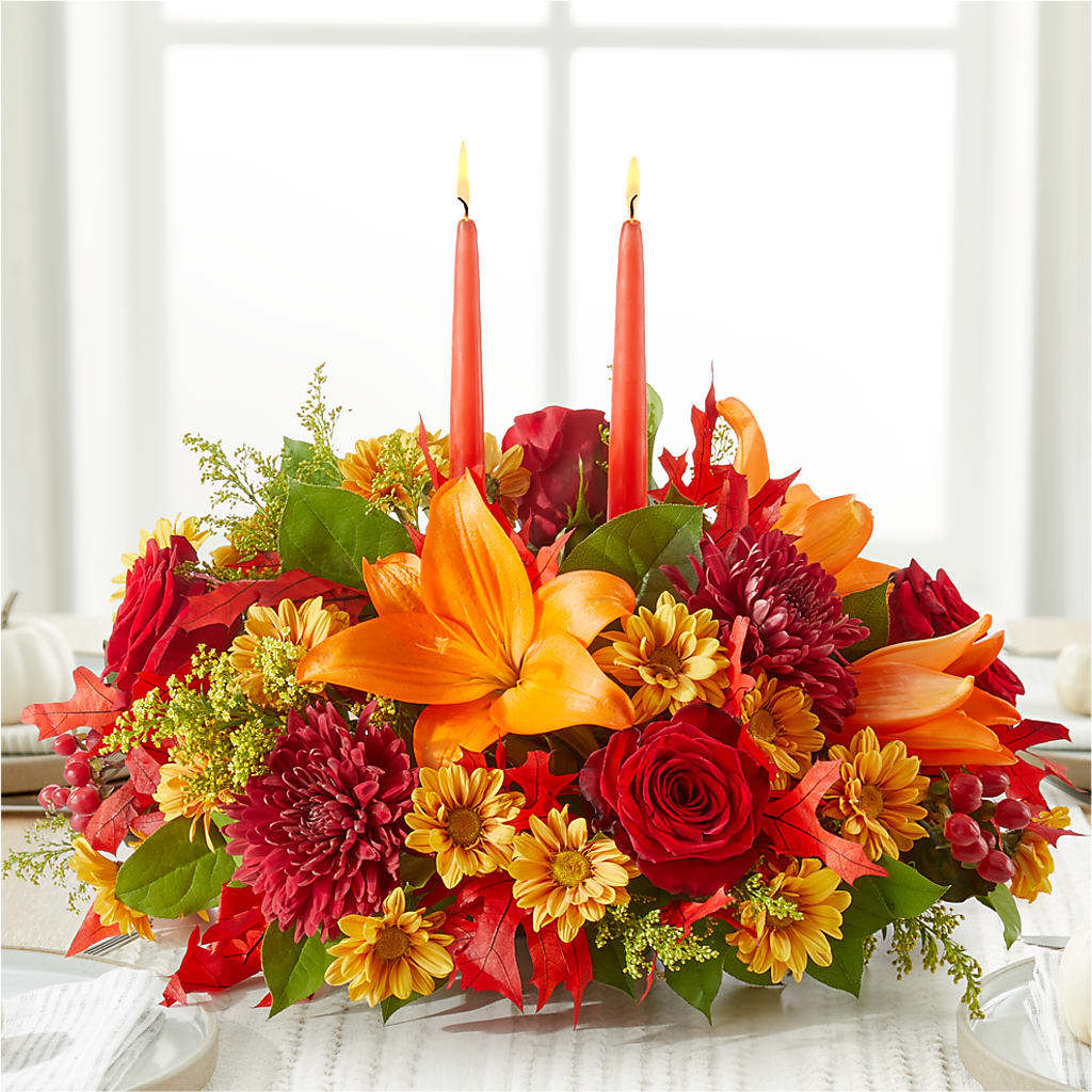 Autumn's Embrace Centerpiece – EAST MAIN GARDENS FLRST & GREENHSES INC, Niles MI