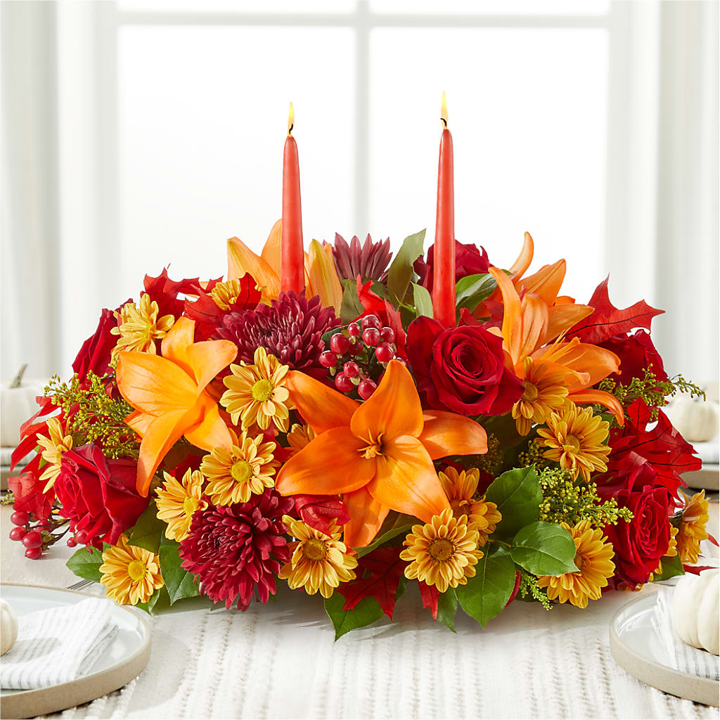 Autumn's Embrace Centerpiece – EAST MAIN GARDENS FLRST & GREENHSES INC, Niles MI