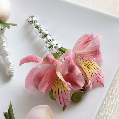 Pink Peruvian Lily Boutonniere – EAST MAIN GARDENS FLRST & GREENHSES INC, Niles MI