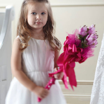 Sparkle Pink Flower Girl Bouquet – EAST MAIN GARDENS FLRST & GREENHSES INC, Niles MI