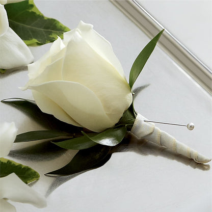 White Rose Boutonniere – EAST MAIN GARDENS FLRST & GREENHSES INC, Niles MI